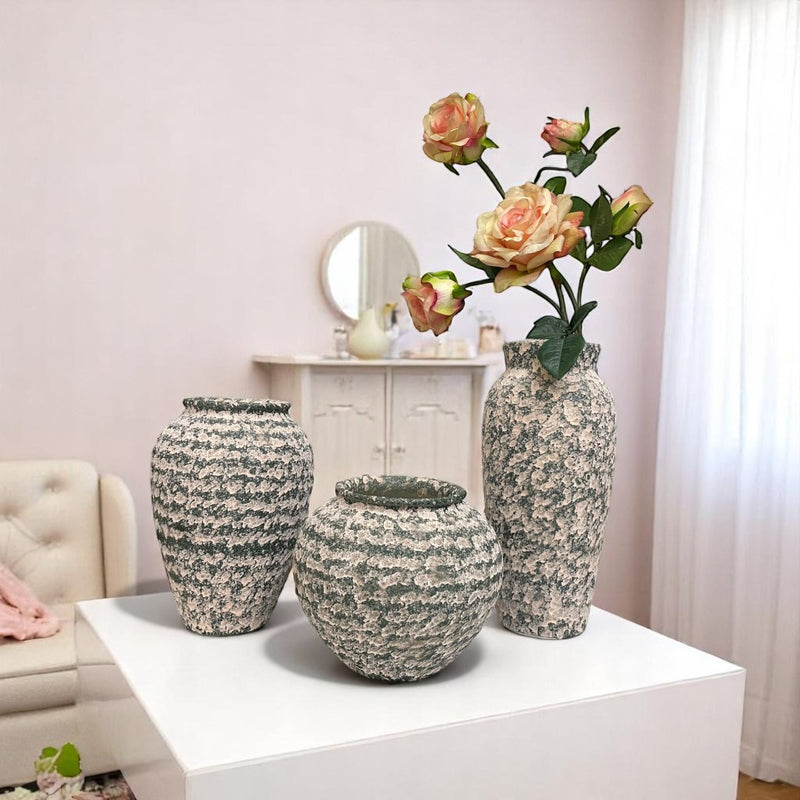 Green-striped Horizon Ceramic Vases
