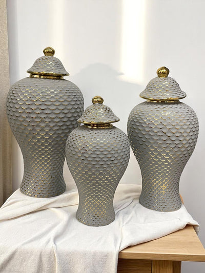 Czech Grey Porcelain Candy Jar