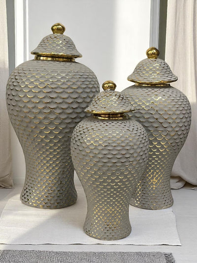Czech Grey Porcelain Candy Jar
