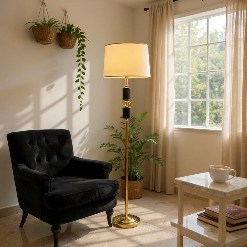 Obsidian  – Matte Rose gold Floor Lamp