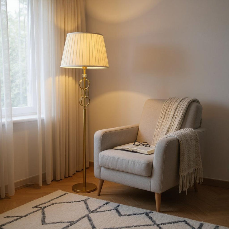 Obsidian Rise – Matte Gold Floor Lamp