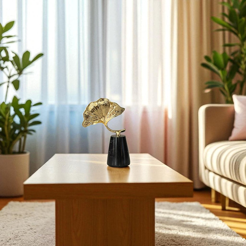 Heavy Metallic Tilted Leaf Ornaments