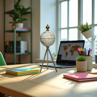 Tripod Worldwide Rotating Globe Decor
