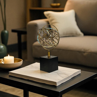 Heightened Brass Globe Ornament