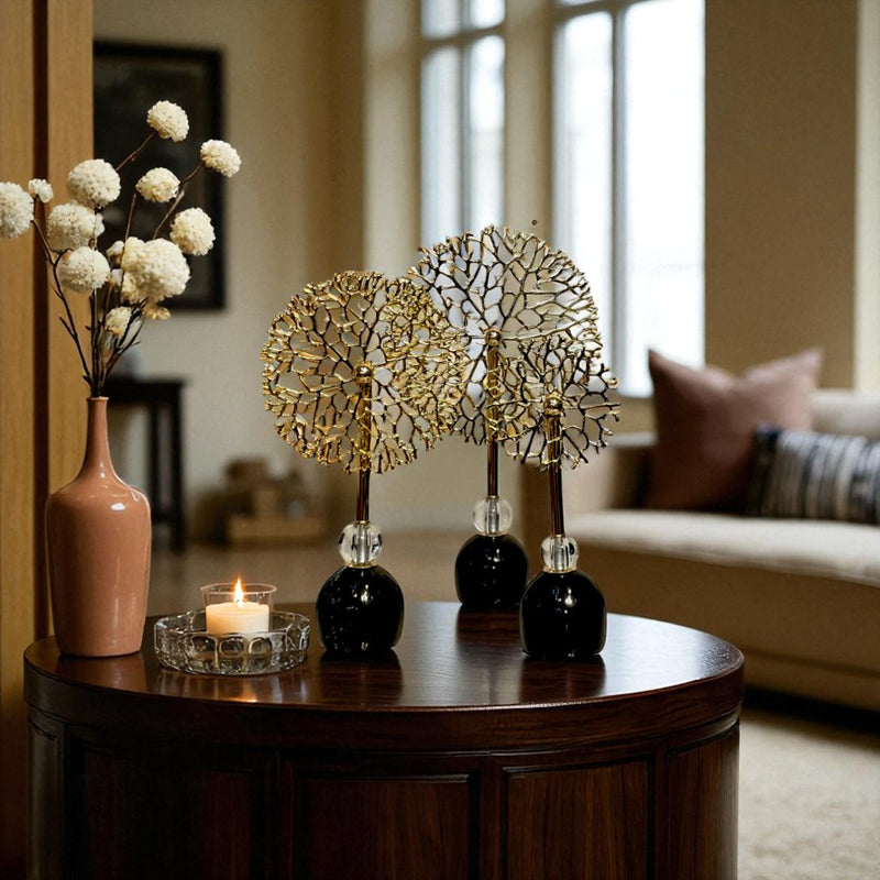 Round Metallic Coral Ornaments