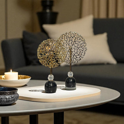 Round Metallic Coral Ornaments