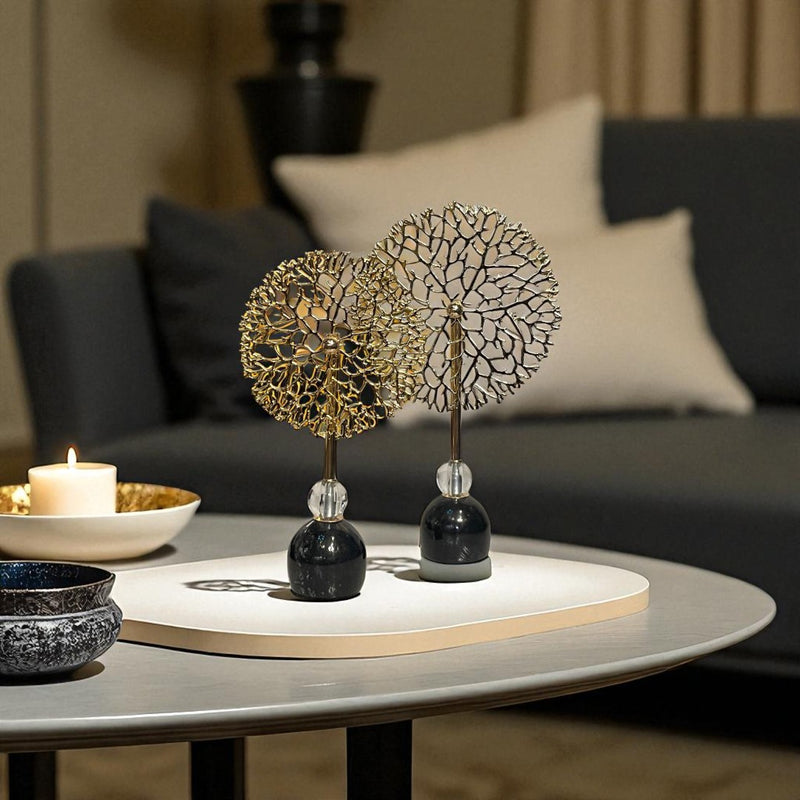 Round Metallic Coral Ornaments