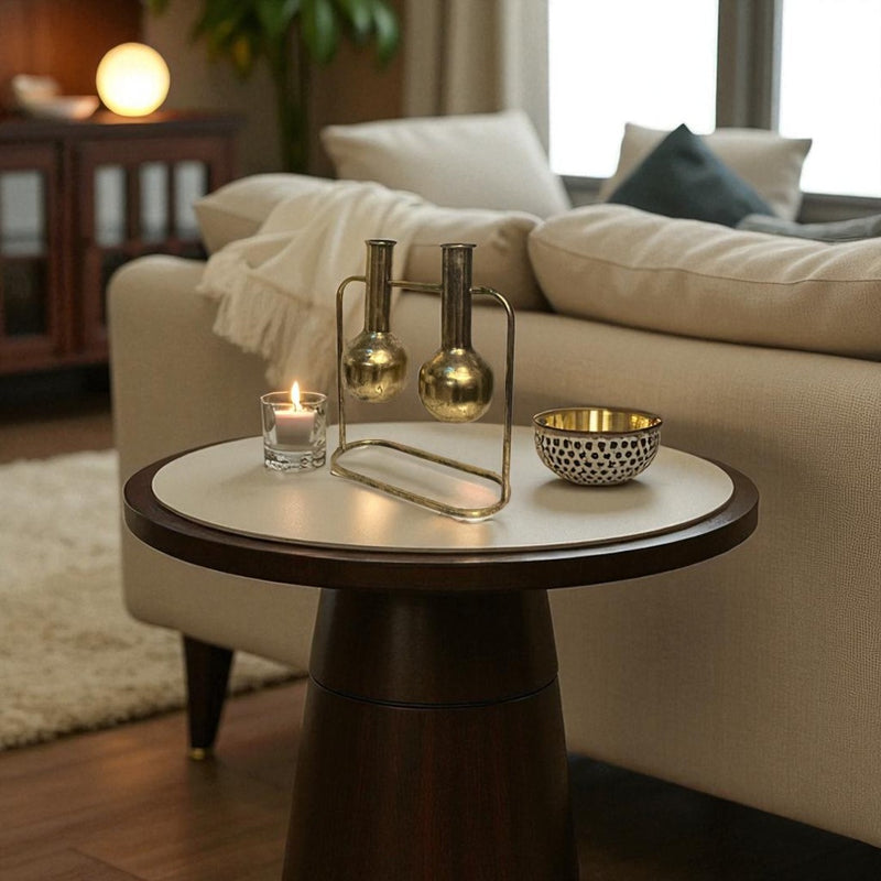 Twin Elegance Gold Vase Stand