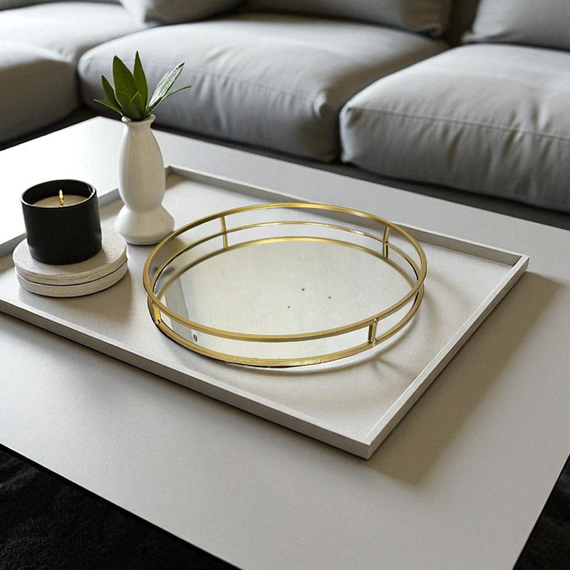 Sophisticated Gold Frame Mirrored Tray
