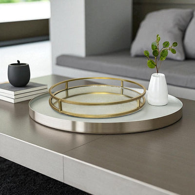 Sophisticated Gold Frame Mirrored Tray