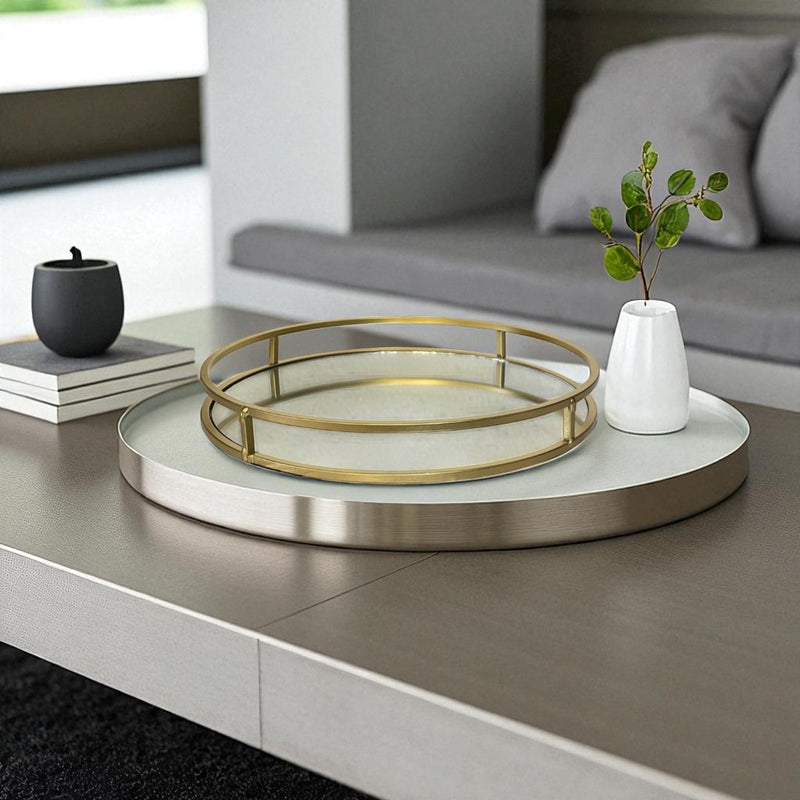 Sophisticated Gold Frame Mirrored Tray