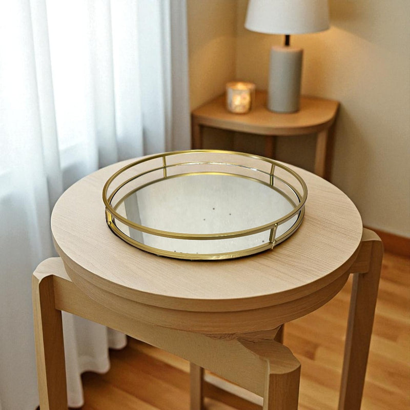Sophisticated Gold Frame Mirrored Tray