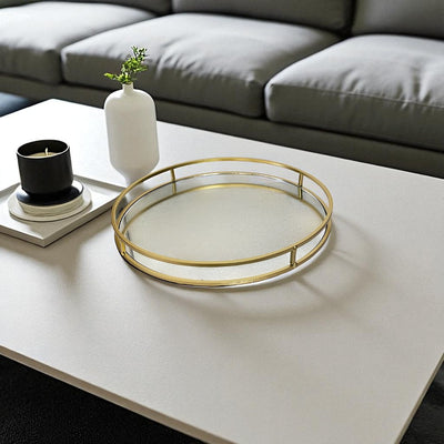 Sophisticated Gold Frame Mirrored Tray
