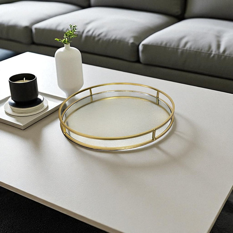 Sophisticated Gold Frame Mirrored Tray
