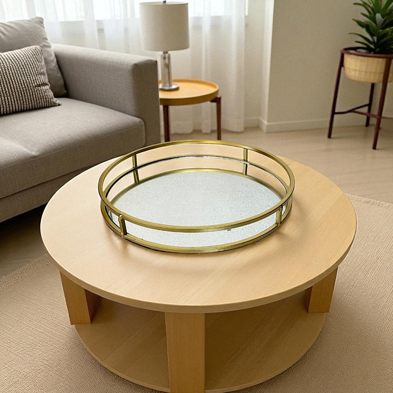 Sophisticated Gold Frame Mirrored Tray