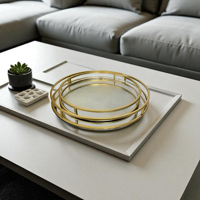 Sophisticated Gold Frame Mirrored Tray