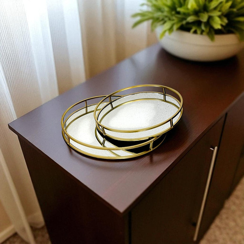Sophisticated Gold Frame Mirrored Tray
