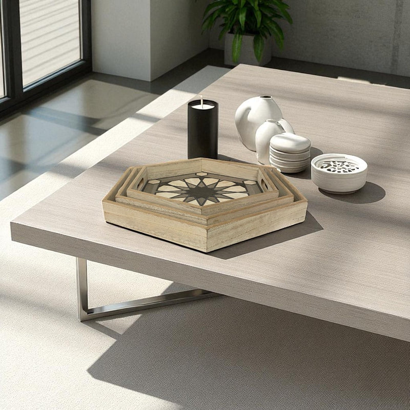 Hexagonal Wooden Trays