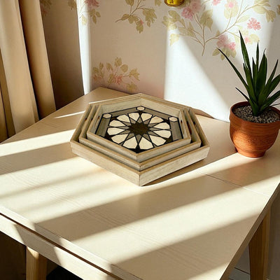 Hexagonal Wooden Trays