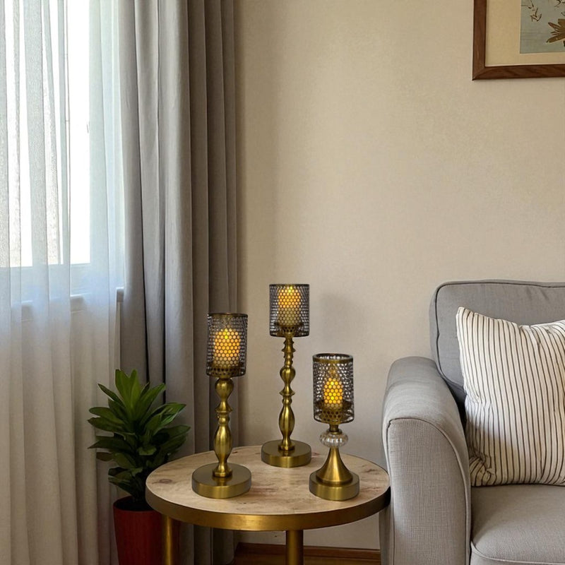 Luxury Vintage Gold Brass Candle Holder