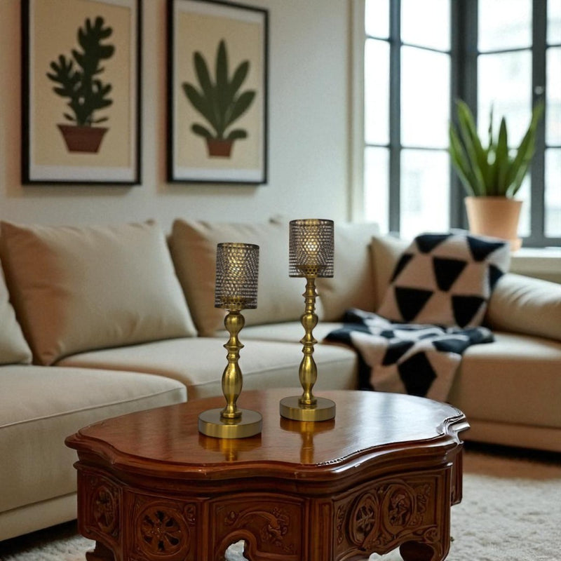 Luxury Vintage Gold Brass Candle Holder