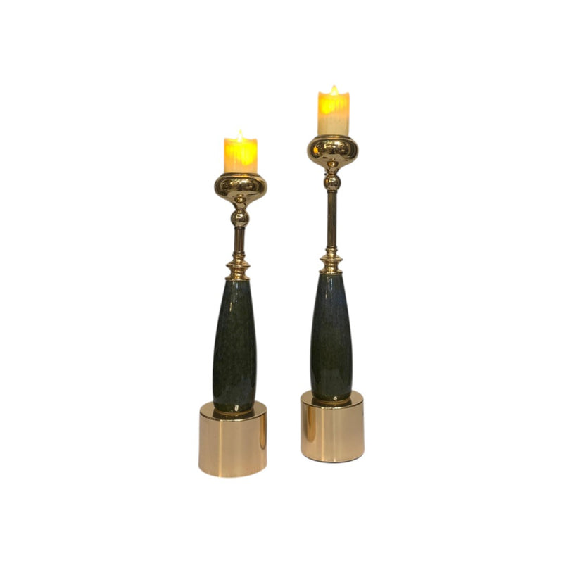 Obsidian Rise Candle Holder Pair