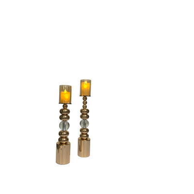 Modern Eterna Flame Metallic Candle Stand