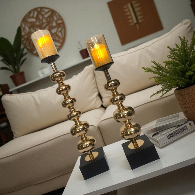 Luxe Modern Metallic Candle Stand