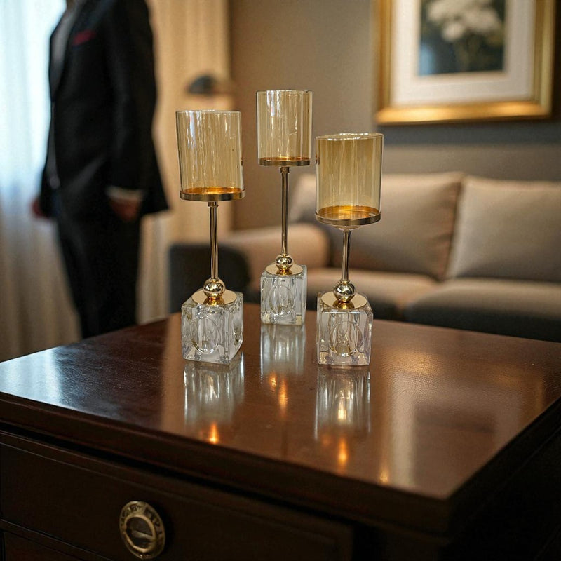 Celestia Crystal & Metallic Candle Stand