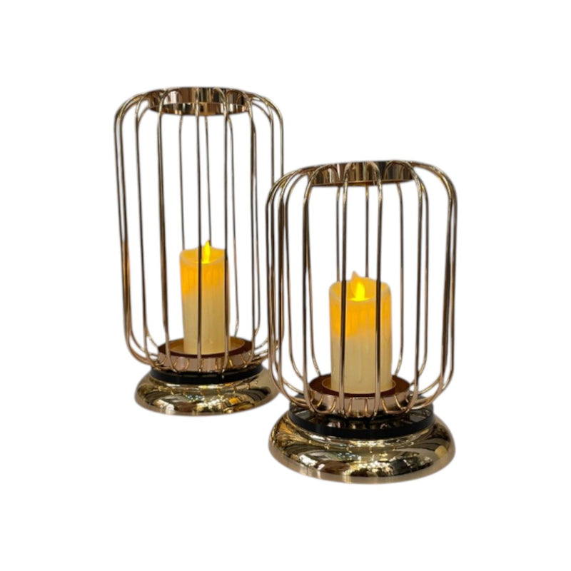Luxe Cage Candle Stand Set