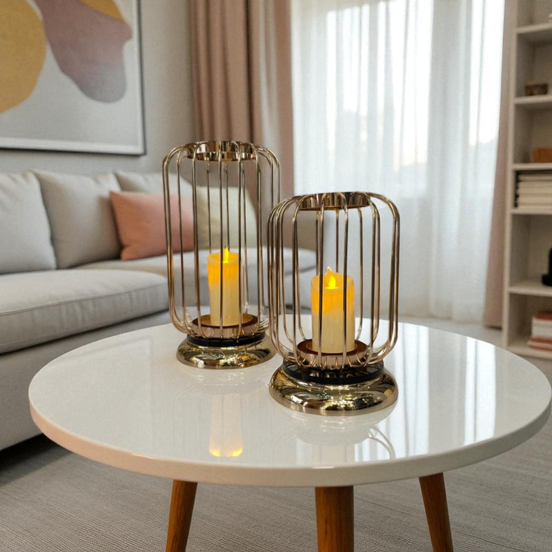 Luxe Cage Candle Stand Set