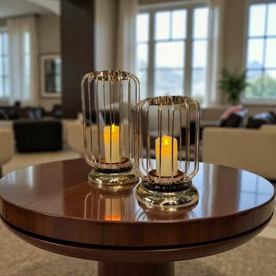Luxe Cage Candle Stand Set