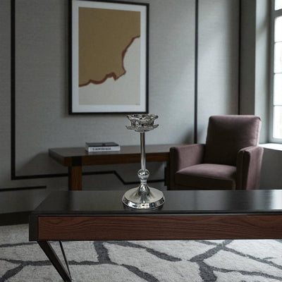 Sienna Luxe Silver Crystal Candle Holders Set