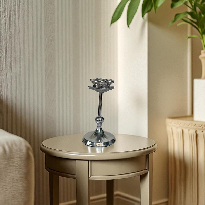 Sienna Luxe Silver Crystal Candle Holders Set