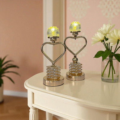 Vintage Sparkle Crystal Candle Holder Set