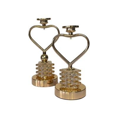 Vintage Sparkle Crystal Candle Holder Set