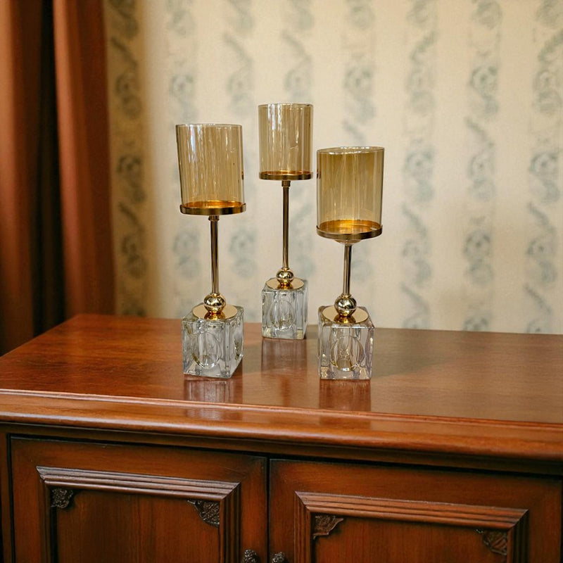Celestia Crystal & Metallic Candle Stand