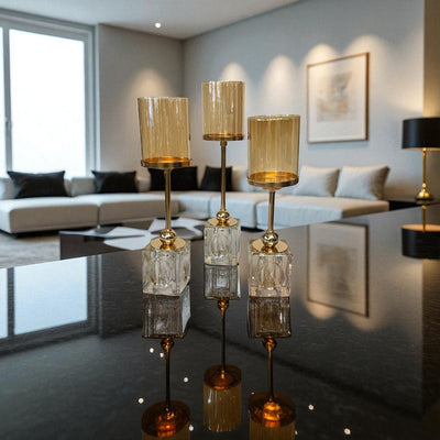 Celestia Crystal & Metallic Candle Stand