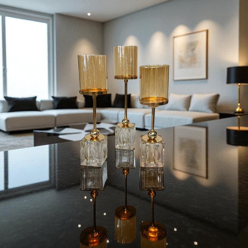 Celestia Crystal & Metallic Candle Stand