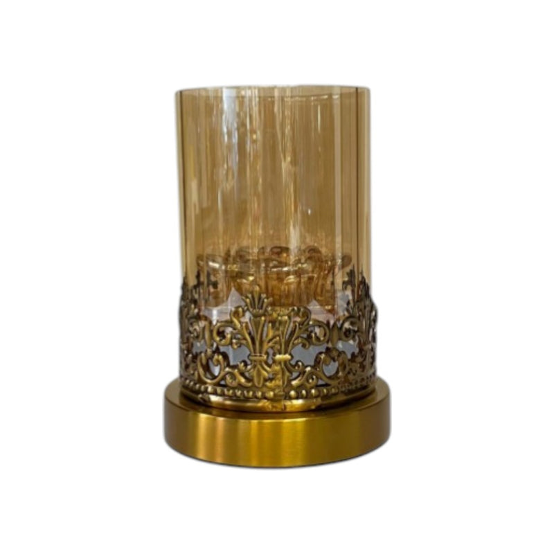 Halo Brass Crystal Vintage Candle Holder