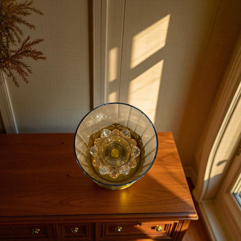 Halo Brass Crystal Vintage Candle Holder