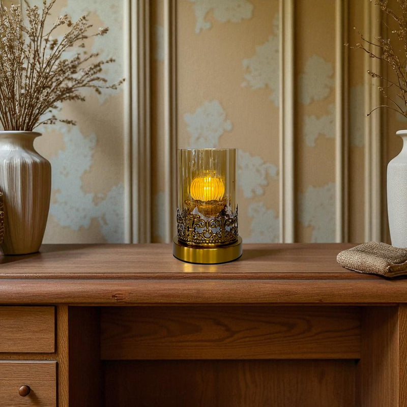 Halo Brass Crystal Vintage Candle Holder