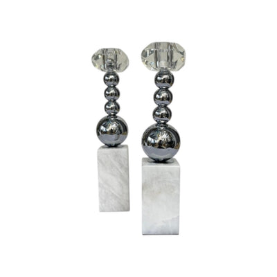 Elysian Glow Marble Candle Holders