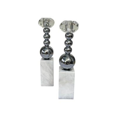 Elysian Glow Marble Candle Holders
