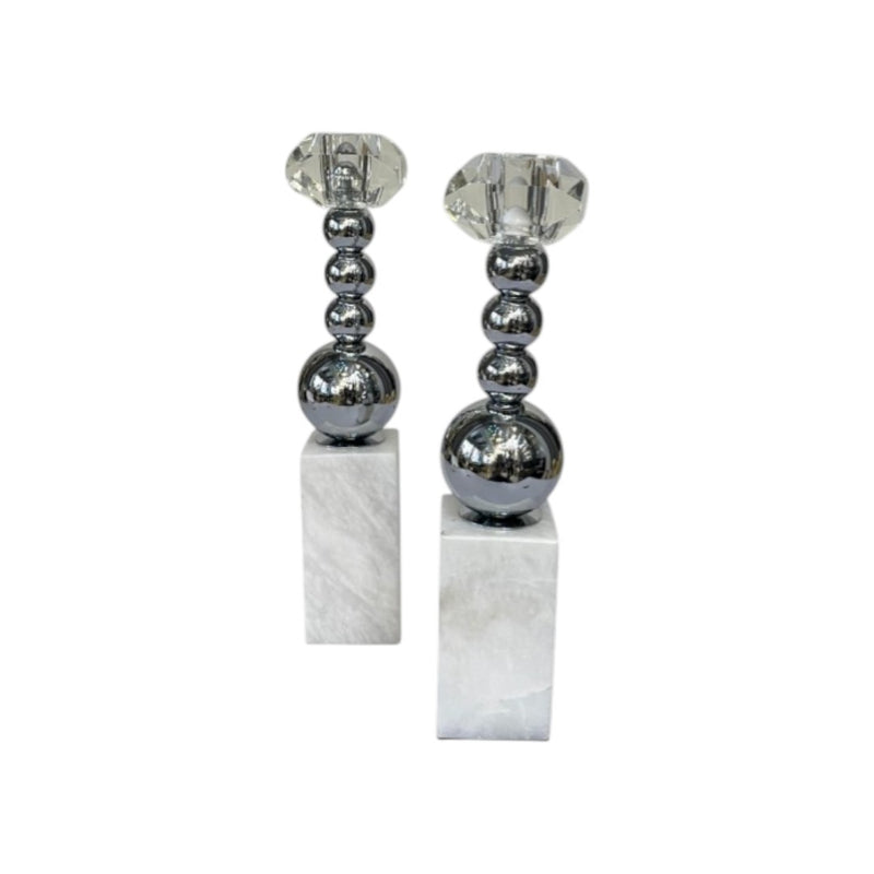 Elysian Glow Marble Candle Holders
