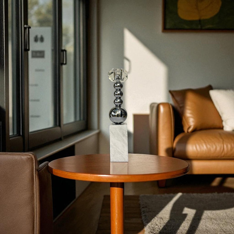 Elysian Glow Marble Candle Holders
