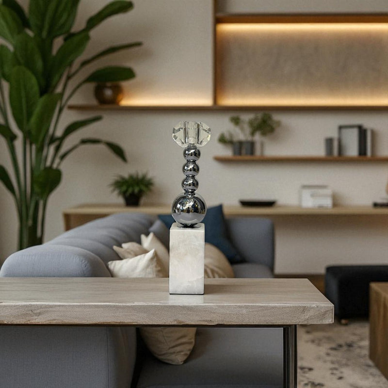 Elysian Glow Marble Candle Holders