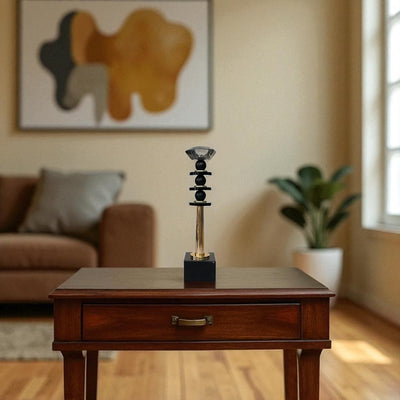 Luxe Vintage Crystal And Metallic Candle Stand