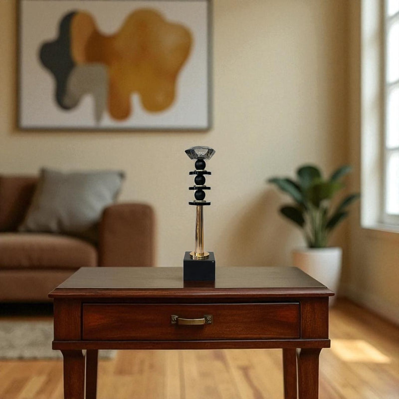 Luxe Vintage Crystal And Metallic Candle Stand