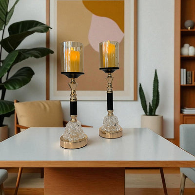 Verta Modern Crystal Metal Candle Stand